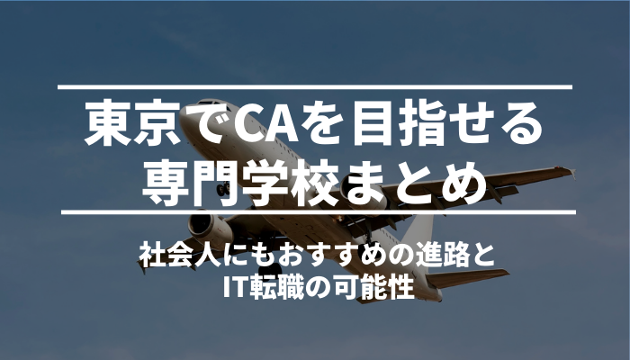 東京でCAを目指せる専門学校まとめ｜社会人にもおすすめの進路とIT転職の可能性